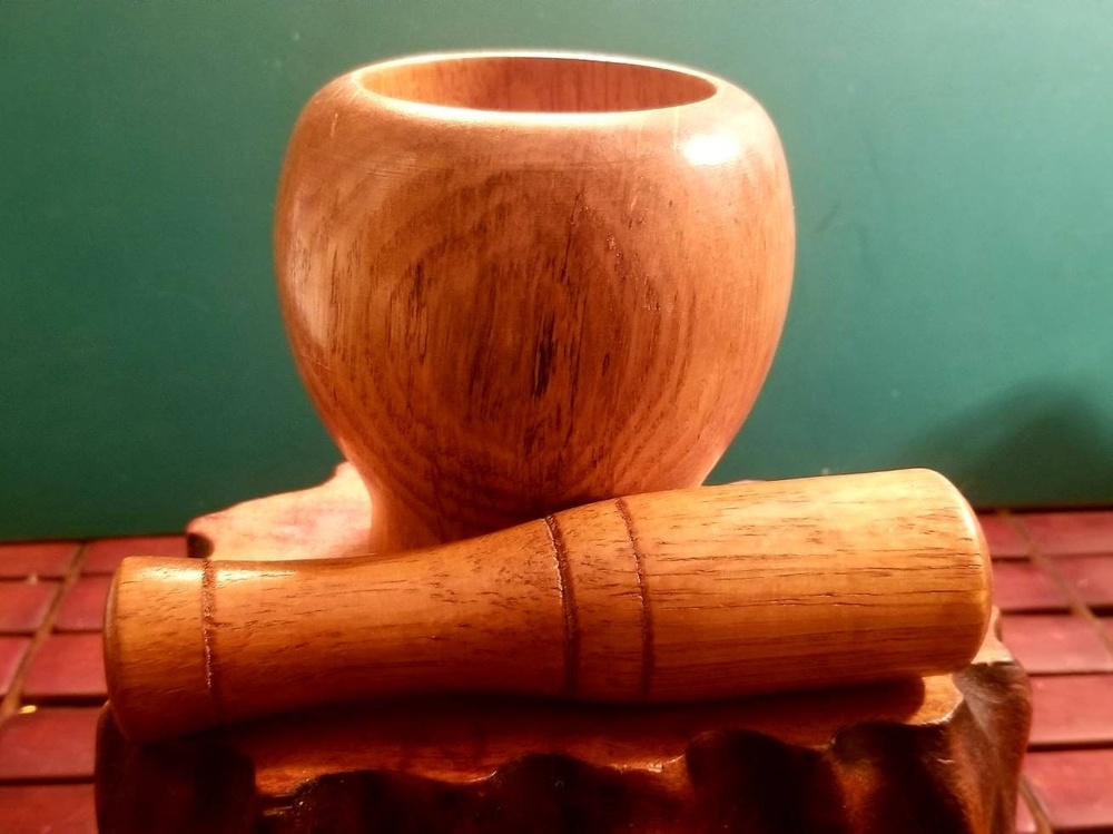 Vintage Wooden Mortar & Pestle